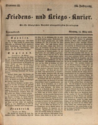 Der Friedens- u. Kriegs-Kurier (Nürnberger Friedens- und Kriegs-Kurier) Samstag 24. März 1838