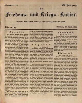 Der Friedens- u. Kriegs-Kurier (Nürnberger Friedens- und Kriegs-Kurier) Dienstag 24. April 1838