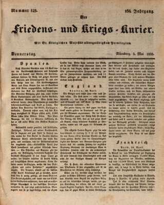 Der Friedens- u. Kriegs-Kurier (Nürnberger Friedens- und Kriegs-Kurier) Donnerstag 3. Mai 1838