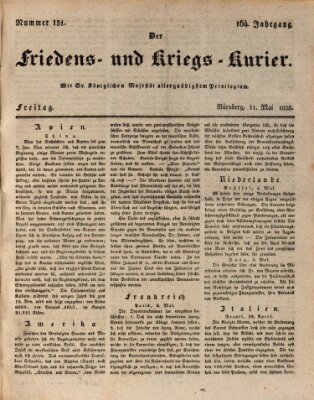 Der Friedens- u. Kriegs-Kurier (Nürnberger Friedens- und Kriegs-Kurier) Freitag 11. Mai 1838