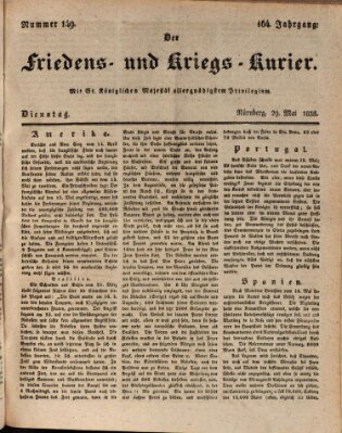 Der Friedens- u. Kriegs-Kurier (Nürnberger Friedens- und Kriegs-Kurier) Dienstag 29. Mai 1838