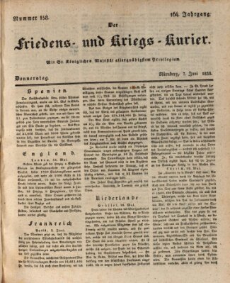 Der Friedens- u. Kriegs-Kurier (Nürnberger Friedens- und Kriegs-Kurier) Donnerstag 7. Juni 1838