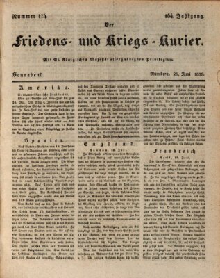 Der Friedens- u. Kriegs-Kurier (Nürnberger Friedens- und Kriegs-Kurier) Samstag 23. Juni 1838