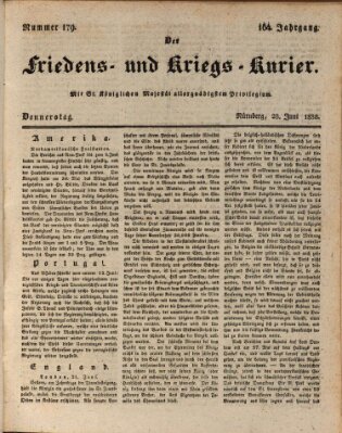 Der Friedens- u. Kriegs-Kurier (Nürnberger Friedens- und Kriegs-Kurier) Donnerstag 28. Juni 1838