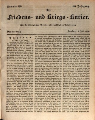 Der Friedens- u. Kriegs-Kurier (Nürnberger Friedens- und Kriegs-Kurier) Donnerstag 5. Juli 1838