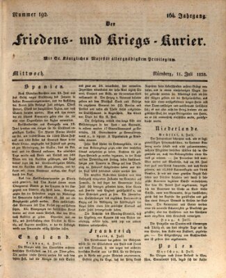 Der Friedens- u. Kriegs-Kurier (Nürnberger Friedens- und Kriegs-Kurier) Mittwoch 11. Juli 1838