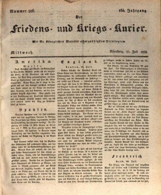 Der Friedens- u. Kriegs-Kurier (Nürnberger Friedens- und Kriegs-Kurier) Mittwoch 25. Juli 1838