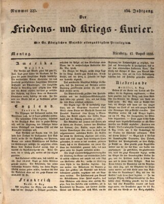 Der Friedens- u. Kriegs-Kurier (Nürnberger Friedens- und Kriegs-Kurier) Montag 13. August 1838