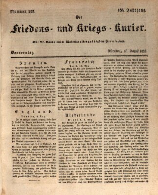 Der Friedens- u. Kriegs-Kurier (Nürnberger Friedens- und Kriegs-Kurier) Freitag 10. August 1838