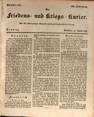 Der Friedens- u. Kriegs-Kurier (Nürnberger Friedens- und Kriegs-Kurier) Sonntag 19. August 1838