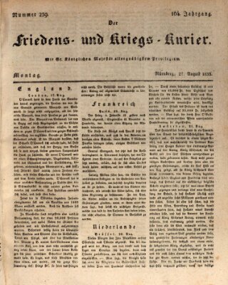 Der Friedens- u. Kriegs-Kurier (Nürnberger Friedens- und Kriegs-Kurier) Montag 27. August 1838