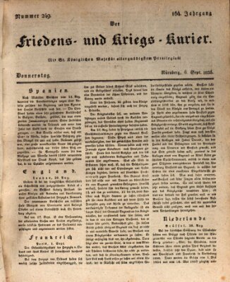 Der Friedens- u. Kriegs-Kurier (Nürnberger Friedens- und Kriegs-Kurier) Donnerstag 6. September 1838