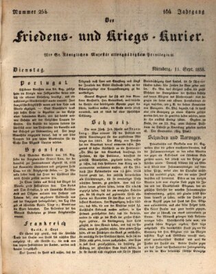 Der Friedens- u. Kriegs-Kurier (Nürnberger Friedens- und Kriegs-Kurier) Dienstag 11. September 1838