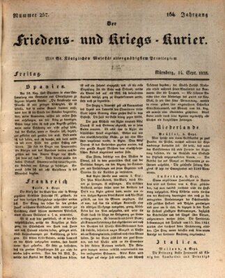 Der Friedens- u. Kriegs-Kurier (Nürnberger Friedens- und Kriegs-Kurier) Freitag 14. September 1838