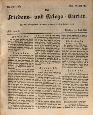 Der Friedens- u. Kriegs-Kurier (Nürnberger Friedens- und Kriegs-Kurier) Mittwoch 19. September 1838