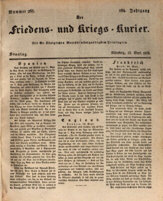 Der Friedens- u. Kriegs-Kurier (Nürnberger Friedens- und Kriegs-Kurier) Sonntag 23. September 1838