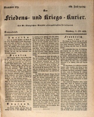 Der Friedens- u. Kriegs-Kurier (Nürnberger Friedens- und Kriegs-Kurier) Samstag 6. Oktober 1838