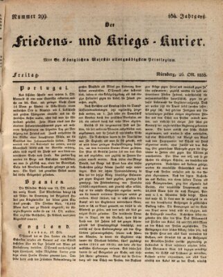 Der Friedens- u. Kriegs-Kurier (Nürnberger Friedens- und Kriegs-Kurier) Freitag 26. Oktober 1838