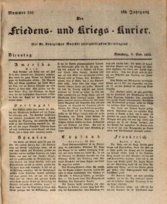 Der Friedens- u. Kriegs-Kurier (Nürnberger Friedens- und Kriegs-Kurier) Dienstag 6. November 1838