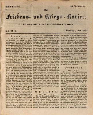 Der Friedens- u. Kriegs-Kurier (Nürnberger Friedens- und Kriegs-Kurier) Freitag 9. November 1838