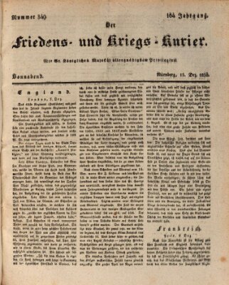 Der Friedens- u. Kriegs-Kurier (Nürnberger Friedens- und Kriegs-Kurier) Samstag 15. Dezember 1838