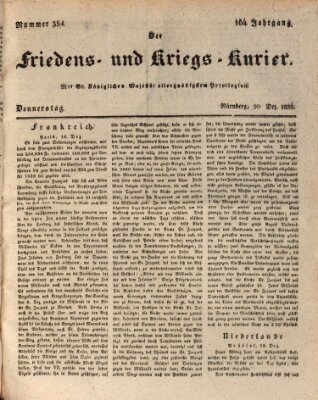 Der Friedens- u. Kriegs-Kurier (Nürnberger Friedens- und Kriegs-Kurier) Donnerstag 20. Dezember 1838