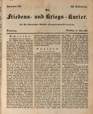 Der Friedens- u. Kriegs-Kurier (Nürnberger Friedens- und Kriegs-Kurier) Sonntag 30. Dezember 1838