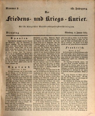 Der Friedens- u. Kriegs-Kurier (Nürnberger Friedens- und Kriegs-Kurier) Dienstag 8. Januar 1839