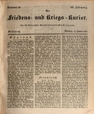 Der Friedens- u. Kriegs-Kurier (Nürnberger Friedens- und Kriegs-Kurier) Mittwoch 23. Januar 1839