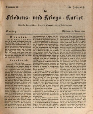 Der Friedens- u. Kriegs-Kurier (Nürnberger Friedens- und Kriegs-Kurier) Montag 28. Januar 1839