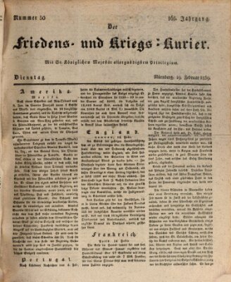 Der Friedens- u. Kriegs-Kurier (Nürnberger Friedens- und Kriegs-Kurier) Dienstag 19. Februar 1839