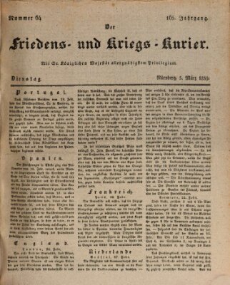 Der Friedens- u. Kriegs-Kurier (Nürnberger Friedens- und Kriegs-Kurier) Dienstag 5. März 1839