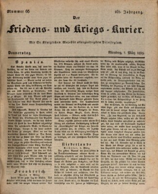 Der Friedens- u. Kriegs-Kurier (Nürnberger Friedens- und Kriegs-Kurier) Donnerstag 7. März 1839