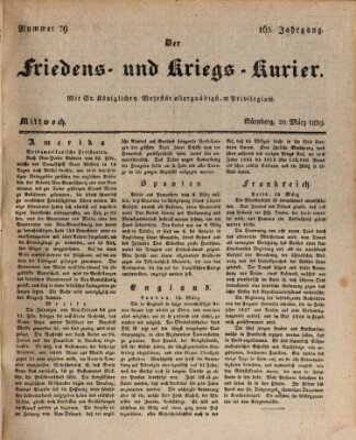 Der Friedens- u. Kriegs-Kurier (Nürnberger Friedens- und Kriegs-Kurier) Mittwoch 20. März 1839