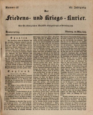 Der Friedens- u. Kriegs-Kurier (Nürnberger Friedens- und Kriegs-Kurier) Donnerstag 28. März 1839