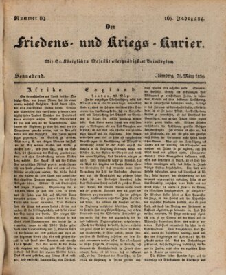 Der Friedens- u. Kriegs-Kurier (Nürnberger Friedens- und Kriegs-Kurier) Samstag 30. März 1839