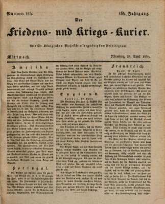 Der Friedens- u. Kriegs-Kurier (Nürnberger Friedens- und Kriegs-Kurier) Mittwoch 24. April 1839