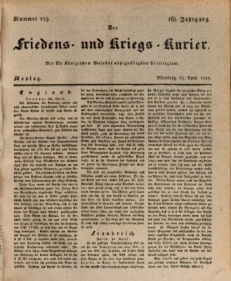 Der Friedens- u. Kriegs-Kurier (Nürnberger Friedens- und Kriegs-Kurier) Montag 29. April 1839