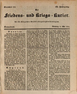 Der Friedens- u. Kriegs-Kurier (Nürnberger Friedens- und Kriegs-Kurier) Samstag 11. Mai 1839