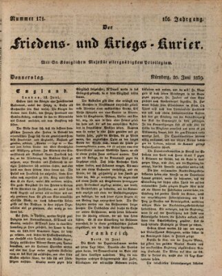 Der Friedens- u. Kriegs-Kurier (Nürnberger Friedens- und Kriegs-Kurier) Donnerstag 20. Juni 1839