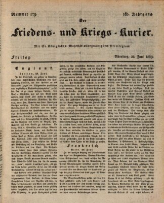 Der Friedens- u. Kriegs-Kurier (Nürnberger Friedens- und Kriegs-Kurier) Freitag 28. Juni 1839