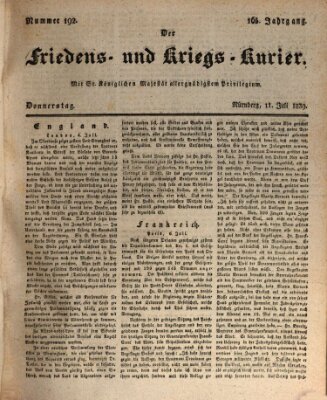 Der Friedens- u. Kriegs-Kurier (Nürnberger Friedens- und Kriegs-Kurier) Donnerstag 11. Juli 1839