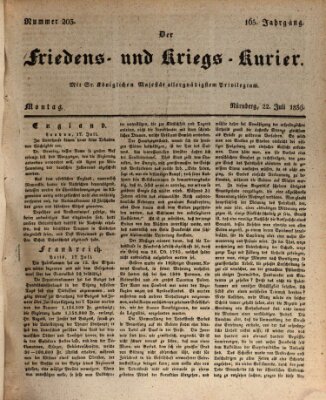 Der Friedens- u. Kriegs-Kurier (Nürnberger Friedens- und Kriegs-Kurier) Montag 22. Juli 1839