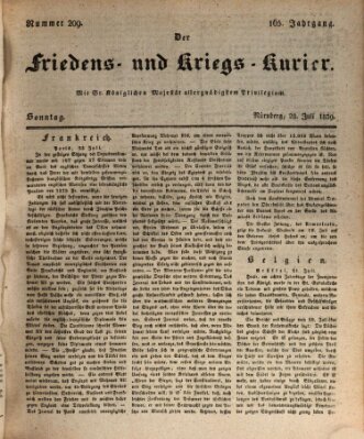 Der Friedens- u. Kriegs-Kurier (Nürnberger Friedens- und Kriegs-Kurier) Sonntag 28. Juli 1839