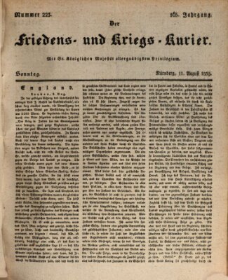 Der Friedens- u. Kriegs-Kurier (Nürnberger Friedens- und Kriegs-Kurier) Sonntag 11. August 1839