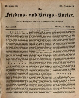 Der Friedens- u. Kriegs-Kurier (Nürnberger Friedens- und Kriegs-Kurier) Samstag 24. August 1839