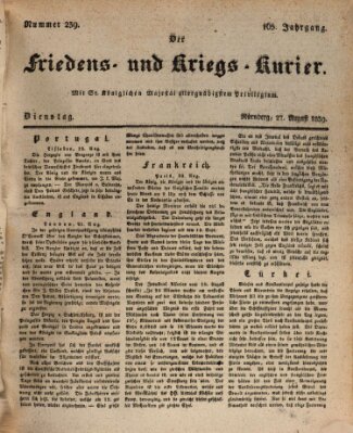 Der Friedens- u. Kriegs-Kurier (Nürnberger Friedens- und Kriegs-Kurier) Dienstag 27. August 1839