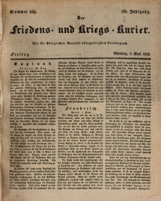 Der Friedens- u. Kriegs-Kurier (Nürnberger Friedens- und Kriegs-Kurier) Freitag 6. September 1839