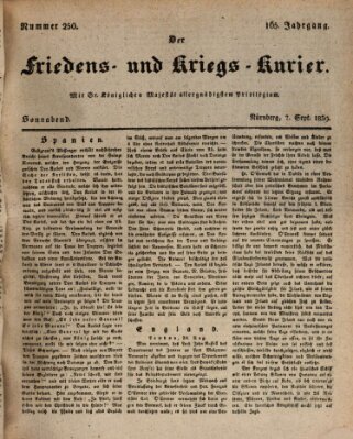 Der Friedens- u. Kriegs-Kurier (Nürnberger Friedens- und Kriegs-Kurier) Samstag 7. September 1839