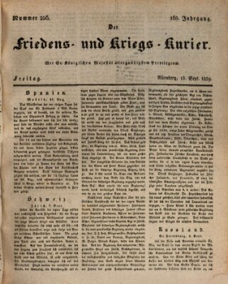 Der Friedens- u. Kriegs-Kurier (Nürnberger Friedens- und Kriegs-Kurier) Freitag 13. September 1839